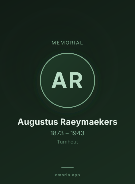 Memorial portrait of Augustus Raeymaekers