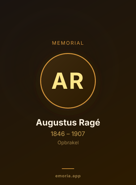 Memorial portrait of Augustus Ragé