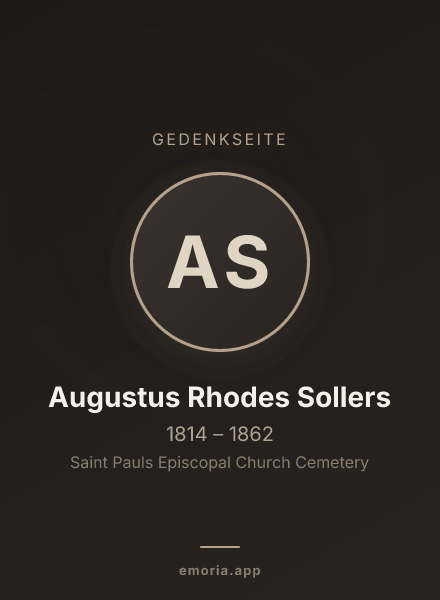 Gedenkportrait von Augustus Rhodes Sollers