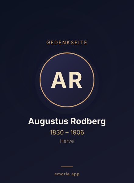 Gedenkportrait von Augustus Rodberg