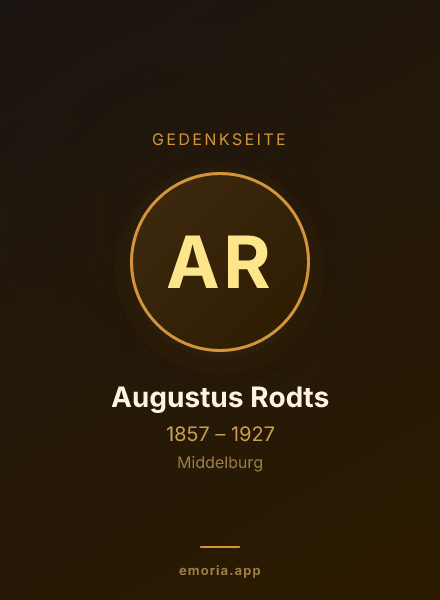 Gedenkportrait von Augustus Rodts