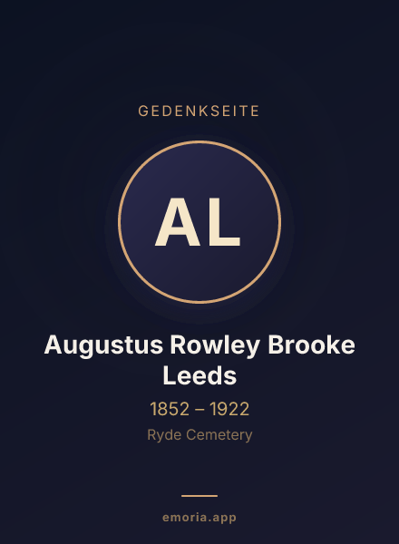 Gedenkportrait von Augustus Rowley Brooke Leeds