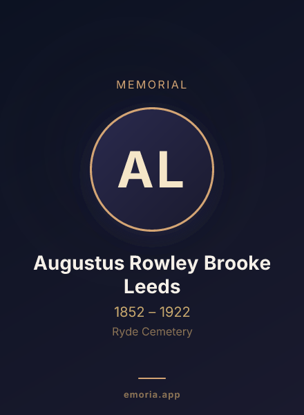 Memorial portrait of Augustus Rowley Brooke Leeds