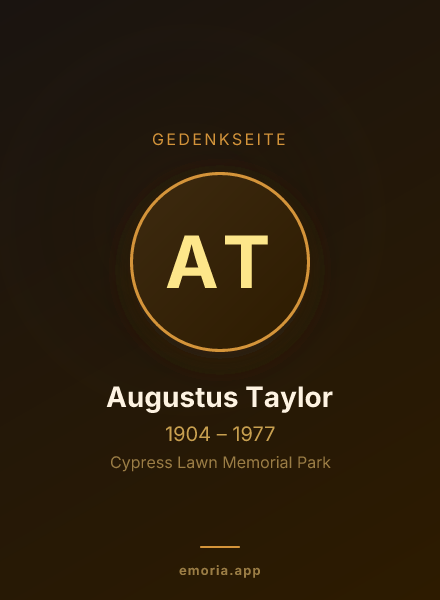 Gedenkportrait von Augustus Taylor