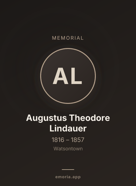 Memorial portrait of Augustus Theodore Lindauer