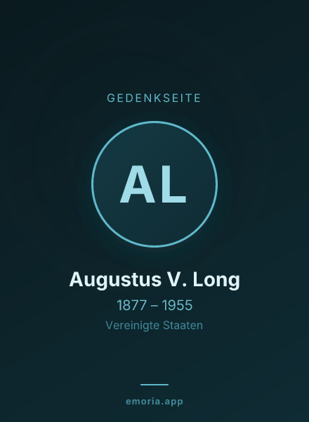 Gedenkportrait von Augustus V. Long