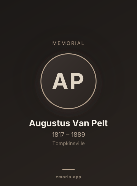 Memorial portrait of Augustus Van Pelt