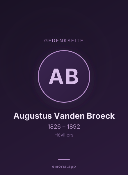 Gedenkportrait von Augustus Vanden Broeck
