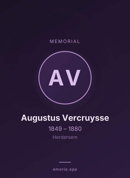Memorial portrait of Augustus Vercruysse