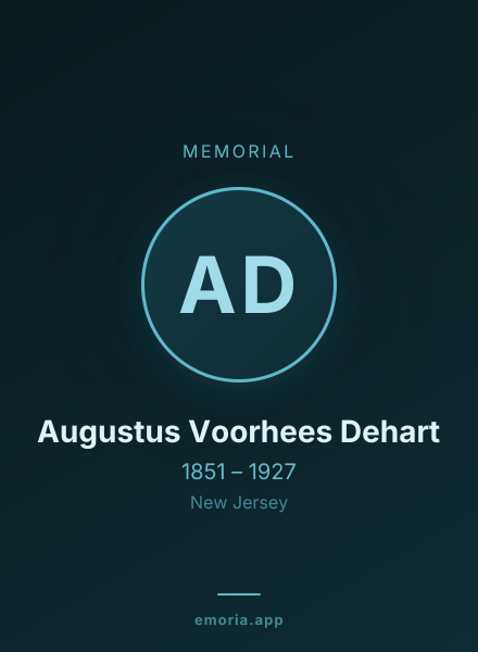 Memorial portrait of Augustus Voorhees Dehart