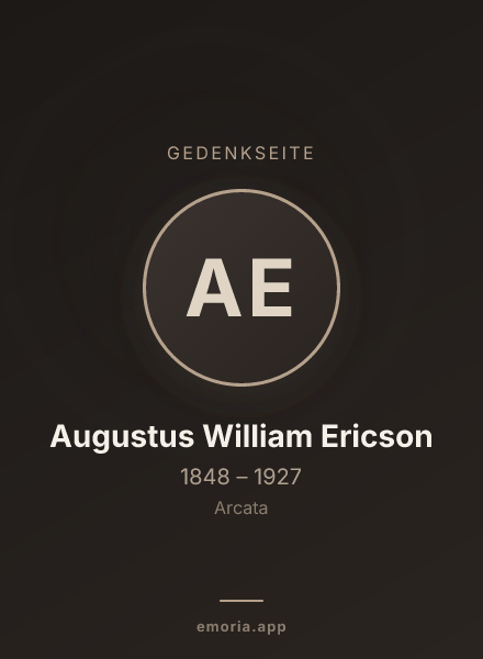 Gedenkportrait von Augustus William Ericson