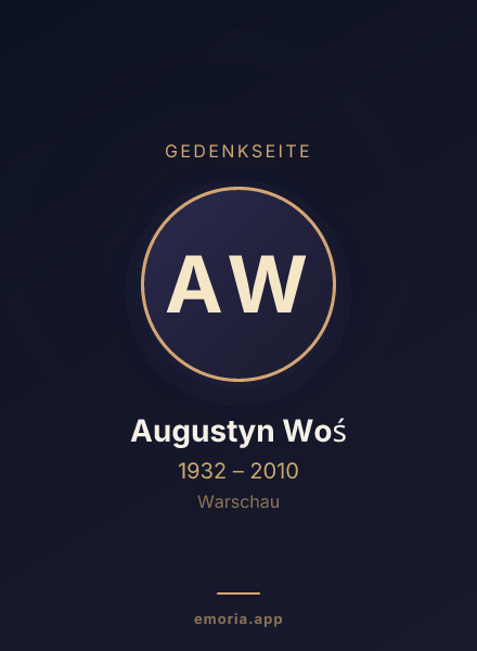 Gedenkportrait von Augustyn Woś
