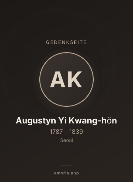 Gedenkportrait von Augustyn Yi Kwang-hŏn