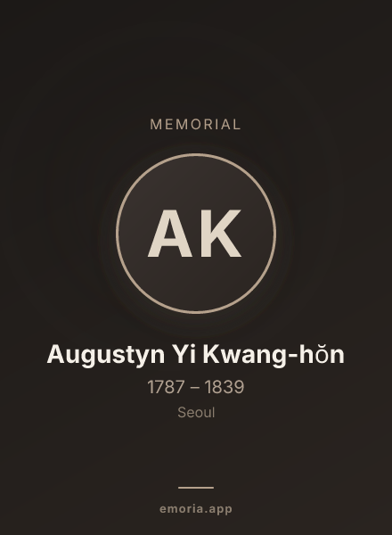 Memorial portrait of Augustyn Yi Kwang-hŏn