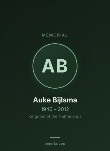 Memorial portrait of Auke Bijlsma
