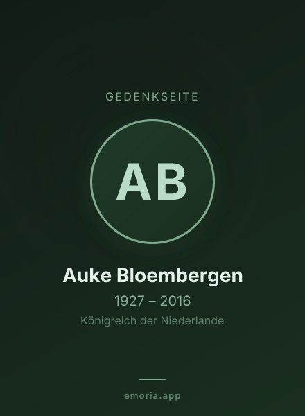Gedenkportrait von Auke Bloembergen
