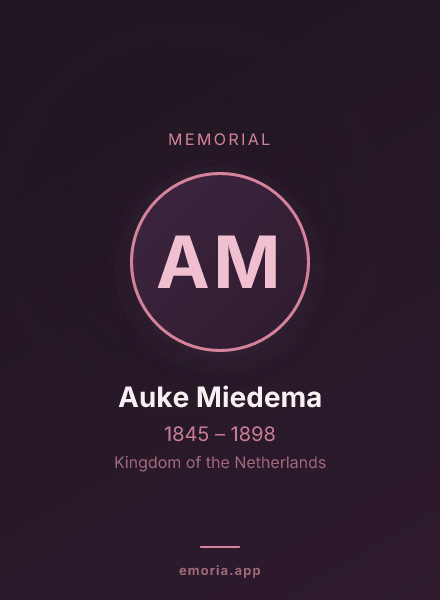 Memorial portrait of Auke Miedema