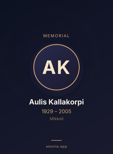 Memorial portrait of Aulis Kallakorpi