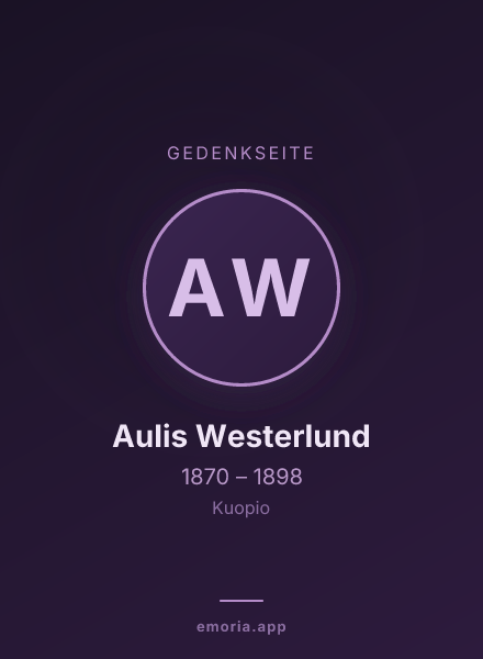 Gedenkportrait von Aulis Westerlund