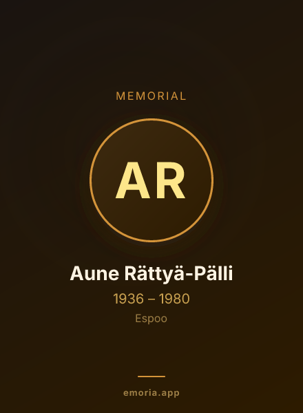 Memorial portrait of Aune Rättyä-Pälli