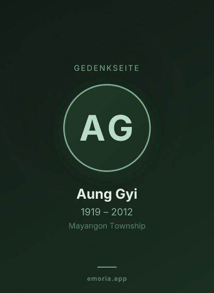 Gedenkportrait von Aung Gyi
