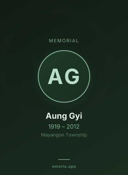 Memorial portrait of Aung Gyi