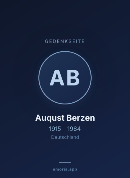 Gedenkportrait von Auqust Berzen