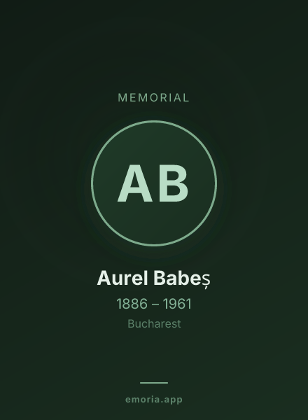 Memorial portrait of Aurel Babeș