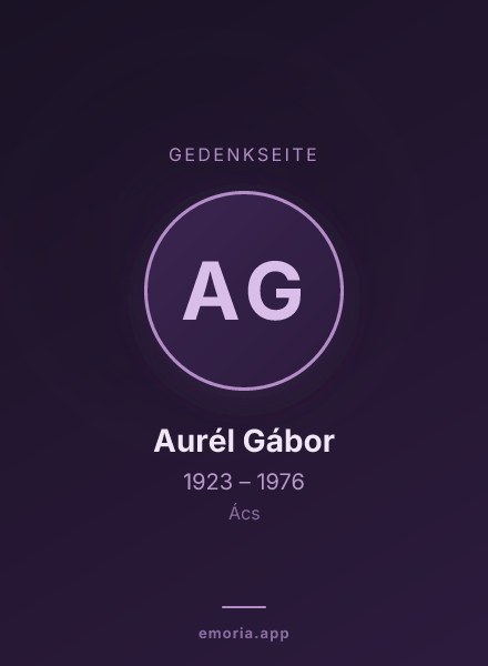 Gedenkportrait von Aurél Gábor