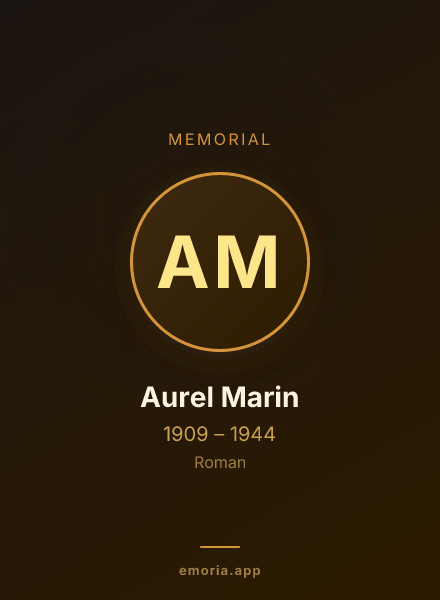 Memorial portrait of Aurel Marin