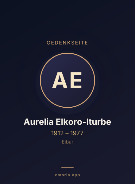 Gedenkportrait von Aurelia Elkoro-Iturbe