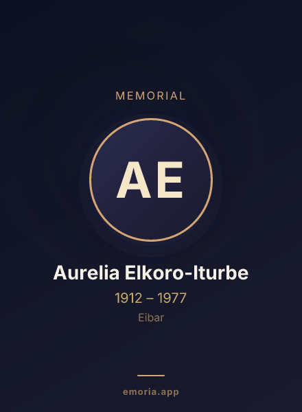 Memorial portrait of Aurelia Elkoro-Iturbe