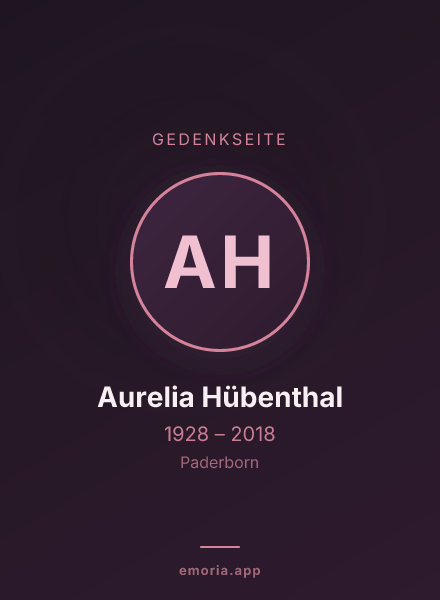 Gedenkportrait von Aurelia Hübenthal