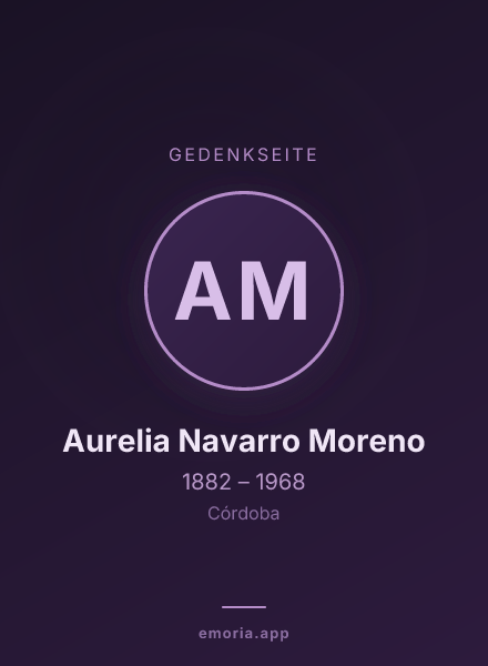 Gedenkportrait von Aurelia Navarro Moreno