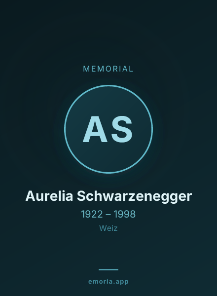 Memorial portrait of Aurelia Schwarzenegger
