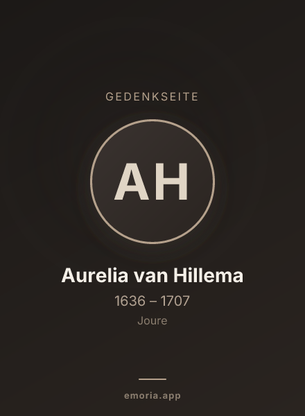 Gedenkportrait von Aurelia van Hillema