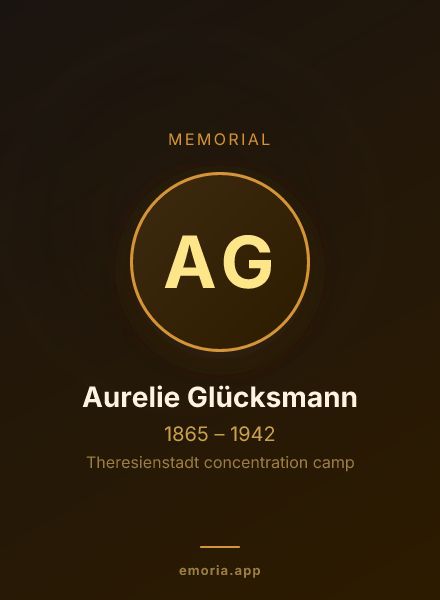 Memorial portrait of Aurelie Glücksmann