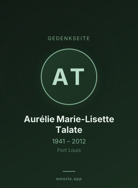 Gedenkportrait von Aurélie Marie-Lisette Talate