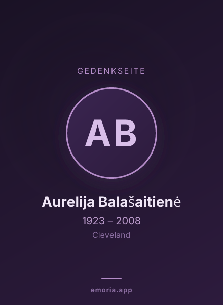 Gedenkportrait von Aurelija Balašaitienė