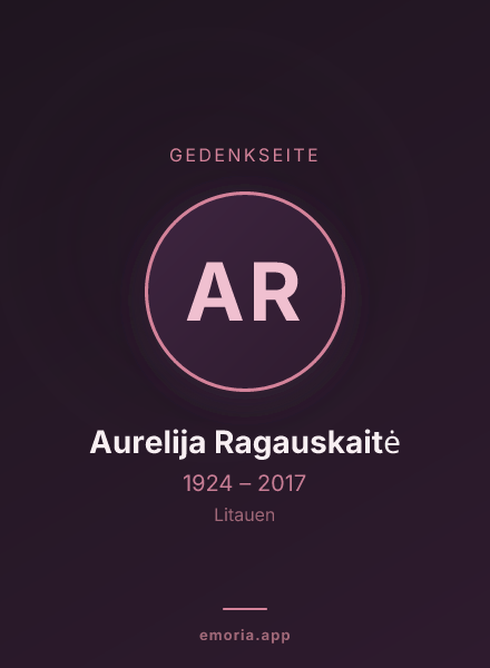 Gedenkportrait von Aurelija Ragauskaitė