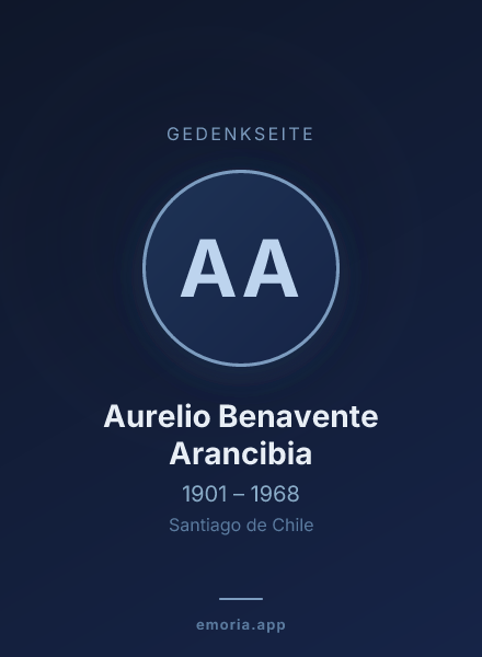 Gedenkportrait von Aurelio Benavente Arancibia