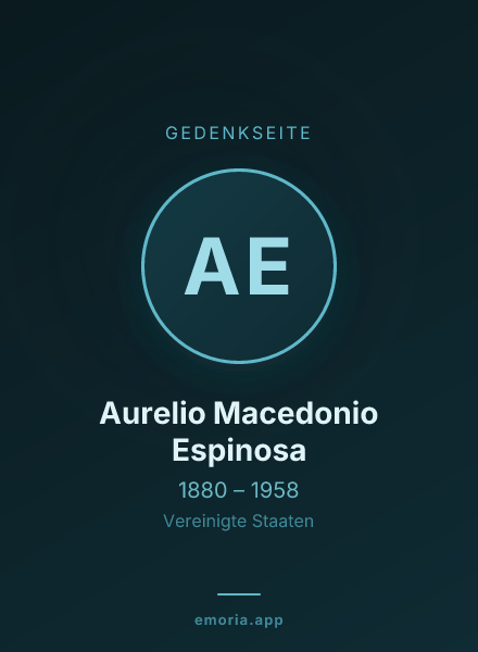 Gedenkportrait von Aurelio Macedonio Espinosa
