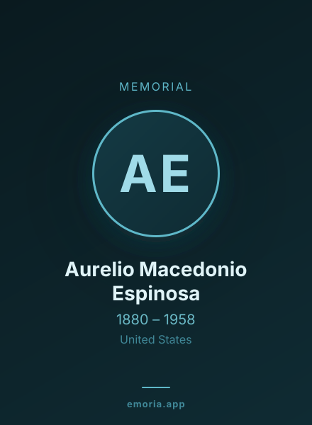 Memorial portrait of Aurelio Macedonio Espinosa
