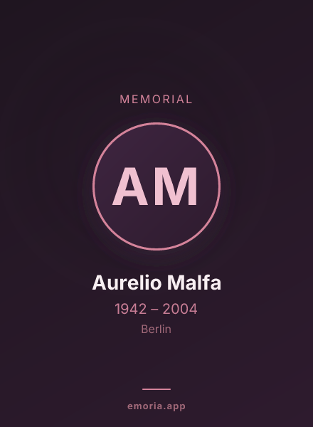 Memorial portrait of Aurelio Malfa