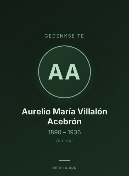 Gedenkportrait von Aurelio María Villalón Acebrón