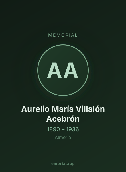 Memorial portrait of Aurelio María Villalón Acebrón