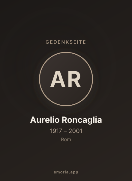 Gedenkportrait von Aurelio Roncaglia