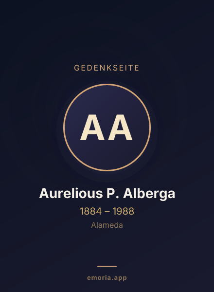 Gedenkportrait von Aurelious P. Alberga