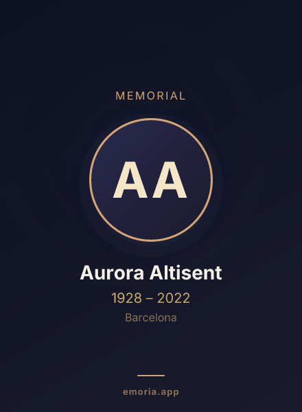 Memorial portrait of Aurora Altisent