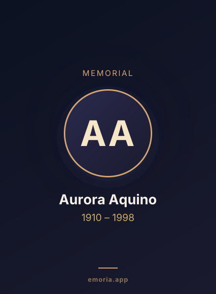 Memorial portrait of Aurora Aquino